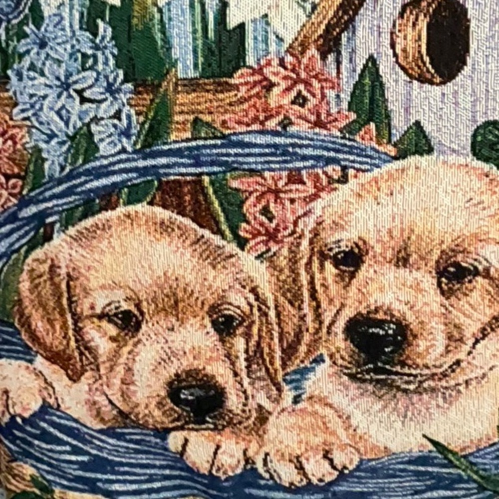 Golden Retriever Puppies Colorful Pillow and Pillow Cover 16”x16” - Picture 2 of 4